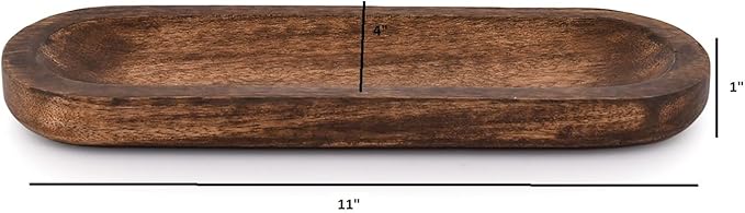 Kaizen Casa Incense Burner Stick Holder Ash Catcher Wooden Handmade Modern Gift Wood Home Decor Size (11" X 4" X 1")