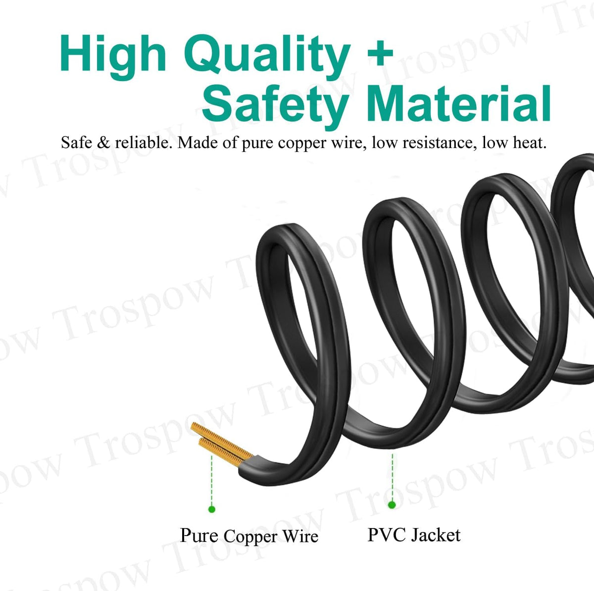 Trospow M8-F 8.2ft 2 M8-F Power Cord Replacement for AuKing Mini Projector Prong AC Power Cord Cable AuKing Mini