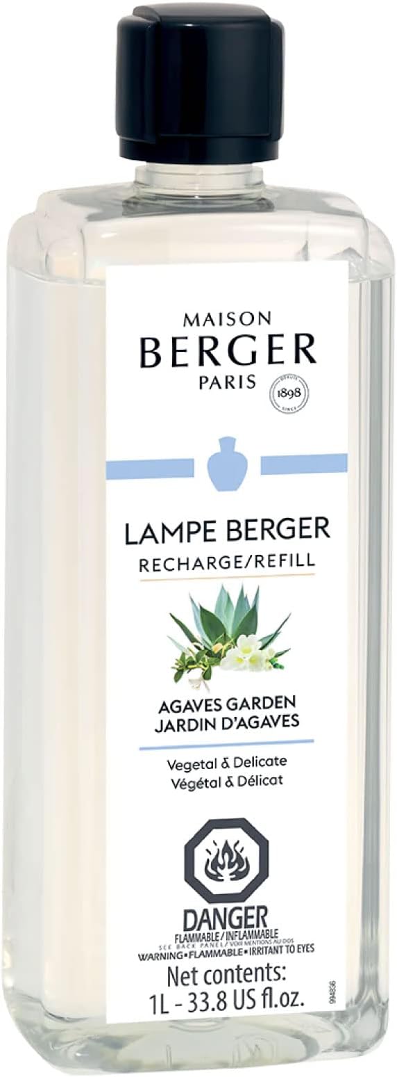 MAISON BERGER - Agaves Garden - Lampe Berger Fragrance Refill for Home Fragrance Oil Diffuser - Air Freshener - 33.8 Fluid Ounces - 1 Liter