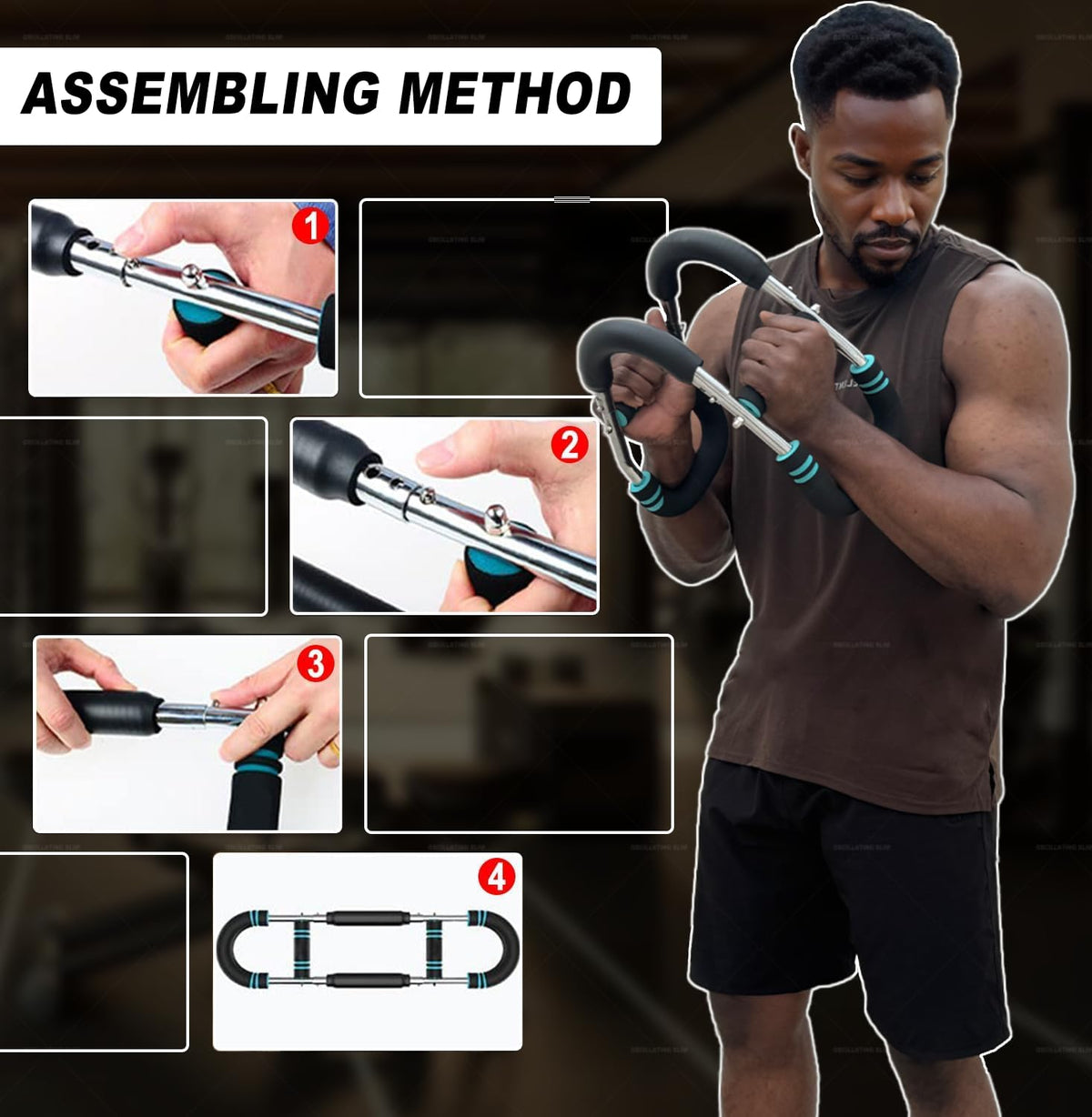 Ultimate Twister Arm Trainer, Adjustable Chest Workout Equipment, Arm Trainer for Men, Chest Trainer for Men, Shoulder Muscle Training, Portable Spring Resistance Home Fitness Equipment