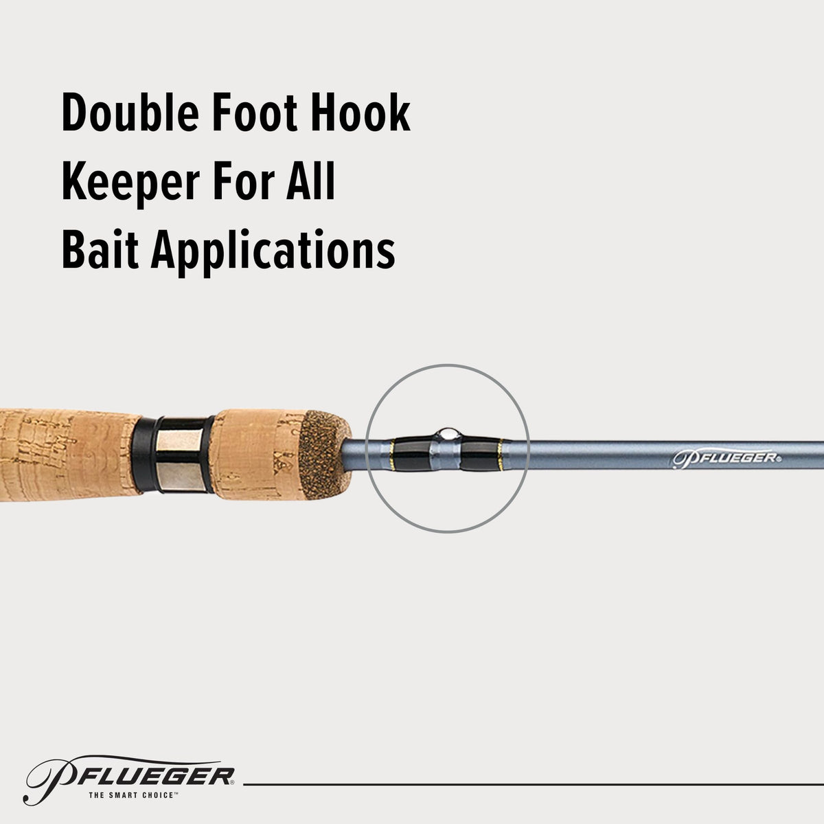 Pflueger 7' President Spinning Rod, 1 Piece Fishing Rod, Medium Rod Power, 6-12 lb Line Rating, Lure Rating 1/8-1/2 oz