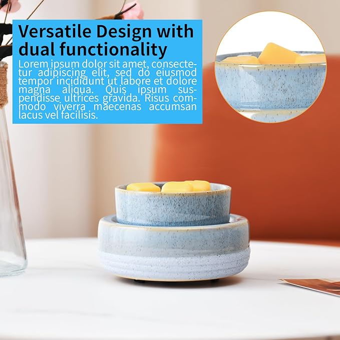 Candle Wax Melt Warmer with Timer Ceramic Electric Wax Melt 4-in-1 Oil Burner Adjusting Temperature Fits Yankee Large Jar Scented Candle for Home Decor Birthday Gifts for Women Mom Grandma Girls