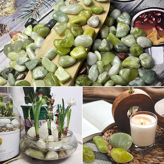20lbs Jade River Rocks for Landscaping, 2-3 Inch Natural Pebbles for Indoor Plants, High Polished Decorative Stones Vase Filler Fish Tank Aquariums Garden Outdoor and Indoor DIY