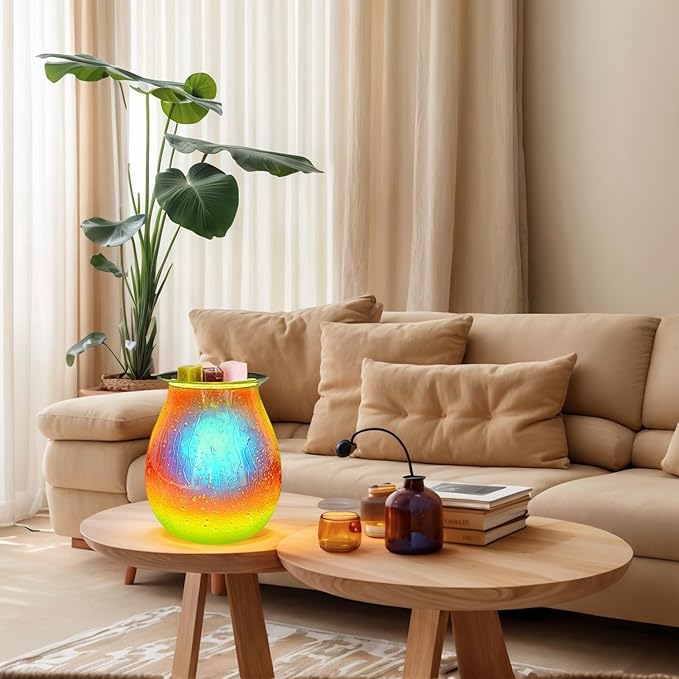 Dicimi Wax melt Heater, Electric Fuel Heater, Glass Wax Heater - for Home, Kitchen, Living Room, Bedroom, SPA (Water Drop)