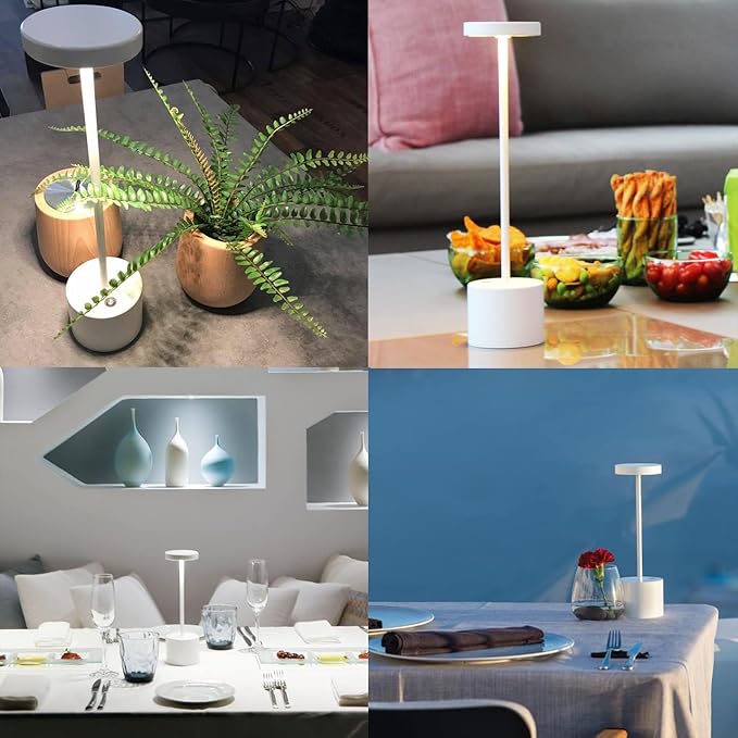 SAKRINGT 2 Pack Cordless Table Lamp Rechargeable,5000mAh Battery Operated Portable LED Table Light,Dimming Desk Lamp for Patio/Restaurant/Outdoor
