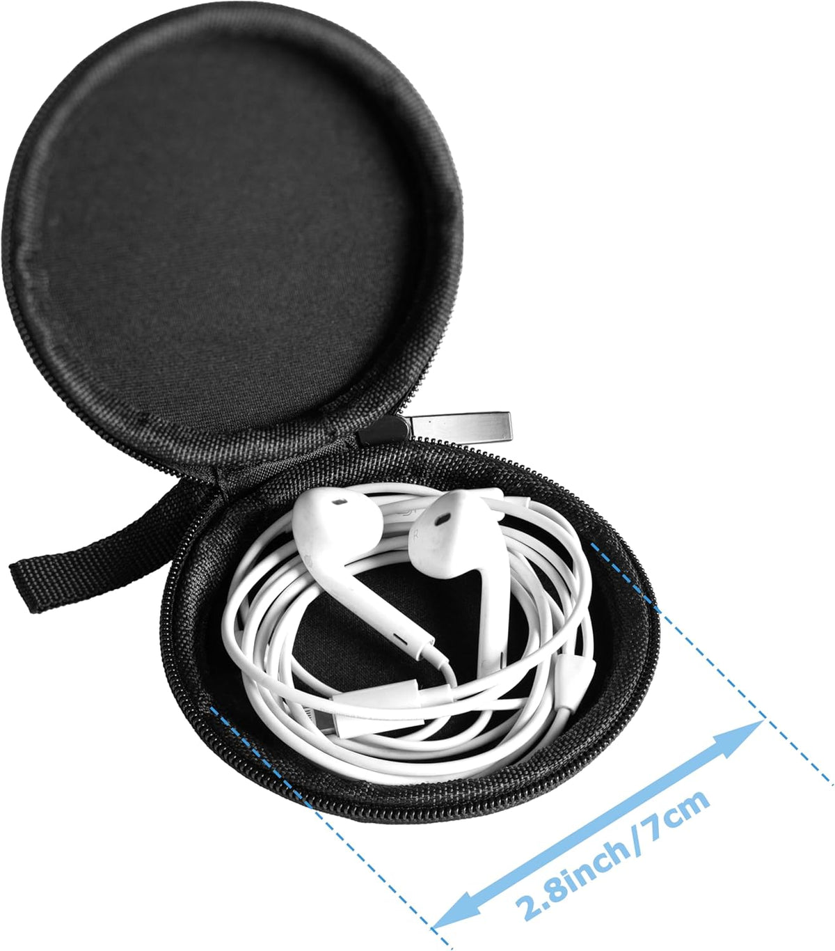 Ginsco (1, Mini-Portable Hard Shell Earbuds Case for Apple EarPods Headphones USB-C Wired Ear Buds/Samsung Galaxy Wired