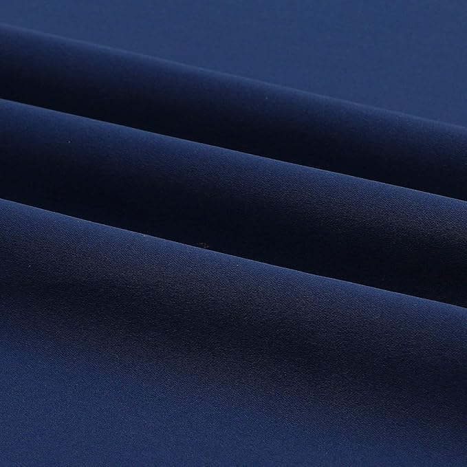 DUALIFE Navy Blue Blackout Curtains 45 Inch Length for Bedroom Thermal Insulated Blue Solid Window Drapes with Grommet Curtains Panels for Living Room Boys Kids Room 38x45 Inches Long