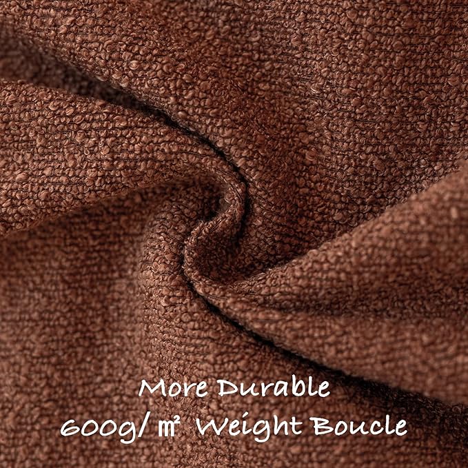 GEEORY Decorative Throw Pillow Covers 26x26 Inch Pack of 2,Textured Boucle Neutral Cushion Cases for Bed Couch Sofa, Accent Mordern Farmhouse Minimalist Home Decor (Tobacco Brown) GE06-26