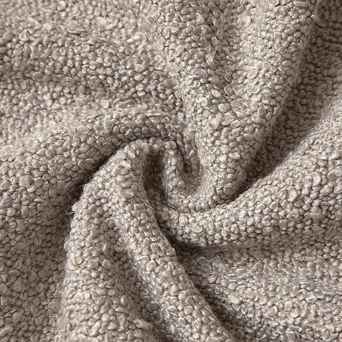 JUSPURBET Throw Pillow Covers 16x16 Set of 2 Decorative Pillow Covers for Couch Sofa Bed Cozy Boucle Textured Cushion Covers Cases with Invisible Zipper for Living Room Home Decor,Gray