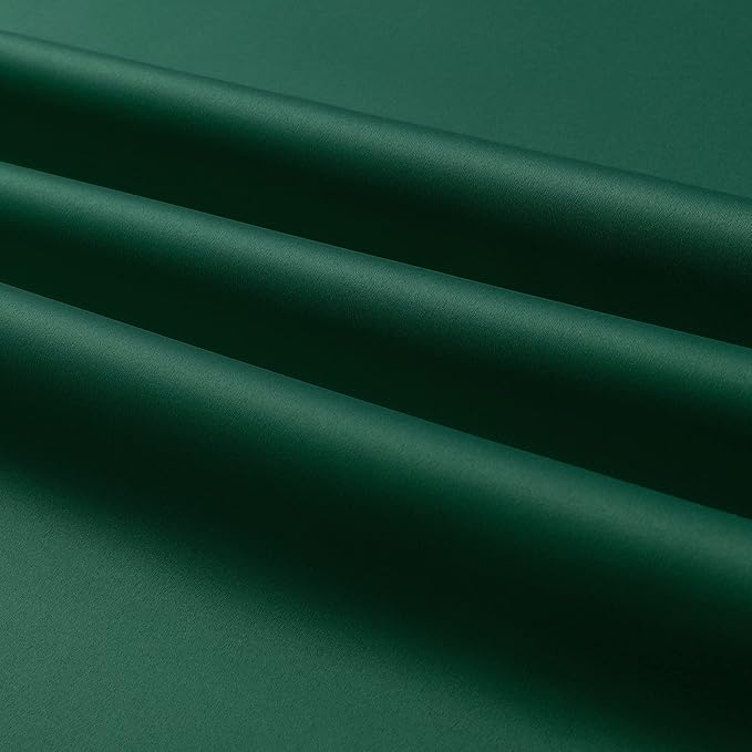 DUALIFE Emerald Green Blackout Curtains with Grommet 45 Inch Length Room Darkening Short Window Curtain Panels for Living Room 52 by 45 Inch 2 Panels Hunter Green