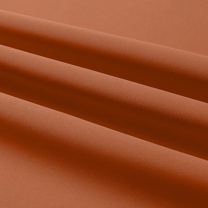 DUALIFE 120 Inch Patio Door Curtains - Fall Decor Earth Tone Extra Long Blackout Drapes Thermal Insulated Window Curtain Panels (Burnt Orange,Grommet,60 x 120 Inch Length 2 Panels)