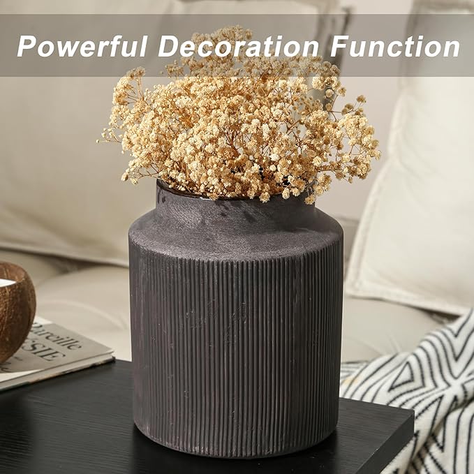 Farmhouse Vase for Home Decor, Vintage Rustic Terracotta Flower Vase Suitable for Home Decor, Living Room, Shelf, Dining Table. Large 7.2 * 9 in