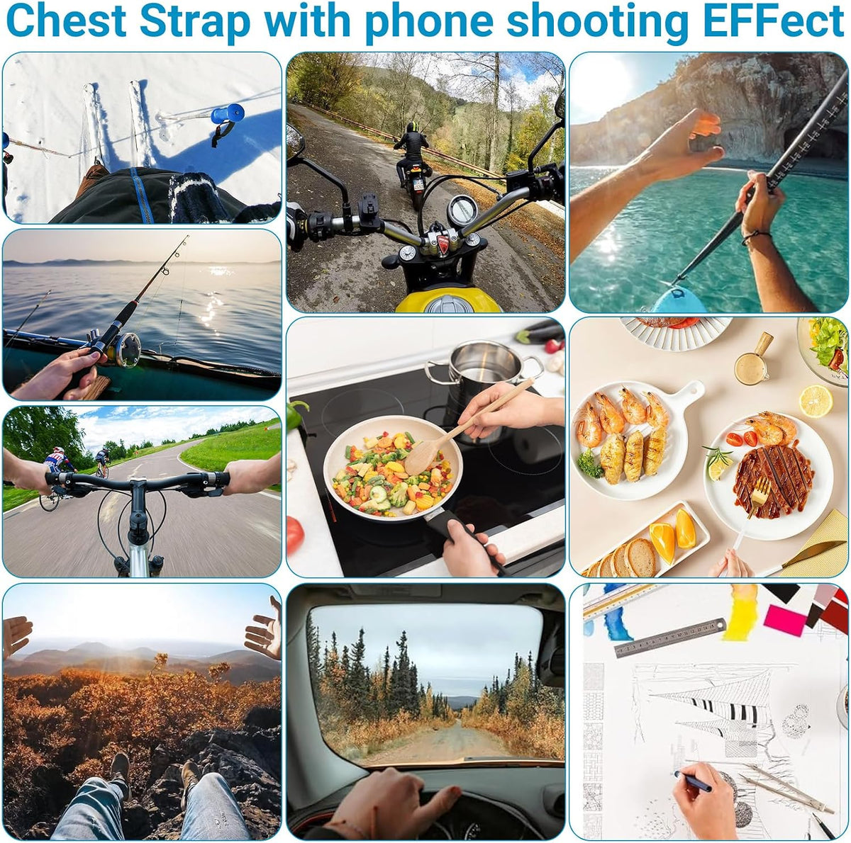 Generic Mobile Phone Chest Mount Harness Strap Holder Cell Phone Clip Action Camera POV for Samsung iPhone Plus etc