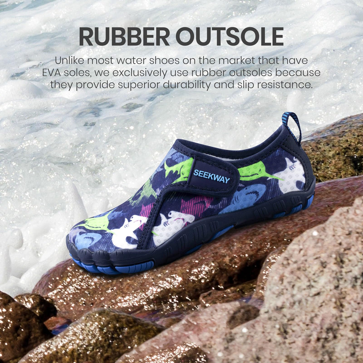 SEEKWAY Barefoot Water Shoes for Kids - Wide Toe Box and Quick-Dry Sand Shoes Toddler for Hiking Swim Beach Pool Kayak Sport Accessories, Camping Essentials Non-Slip for Boys Girls Sizes