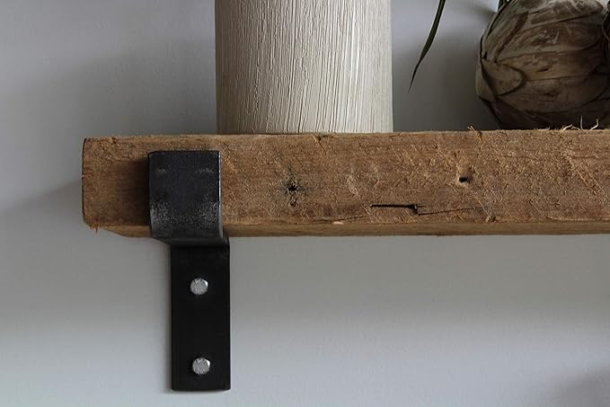 Urban Legacy Accent Shelves | Reclaimed Barn Plank | Set of 2 with Full Brackets (Natural 40" x 7" x 2")