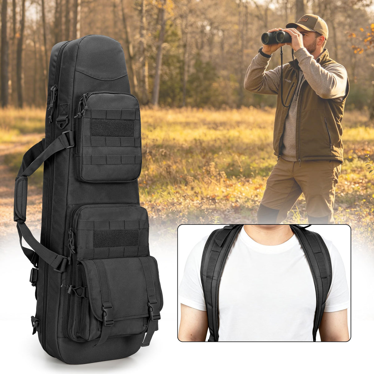 DSLEAF Long Soft Bag Backpack & Padded Duffle Bag