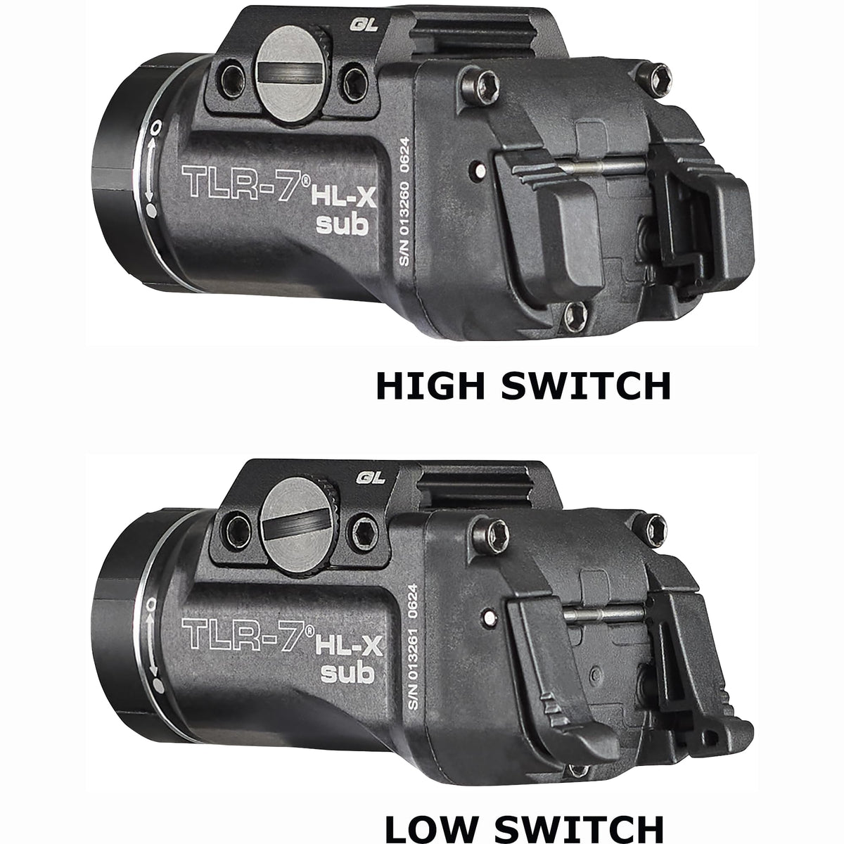 Streamlight 69503 TLR-7 HL-X sub USB 1000-Lumen 10000-Candela Rechargeable Rail-Mounted Weapon Light Exclusively for Glock 43X/48 MOS, 43X/48 Rail, Includes Switches and Key Kit, Black