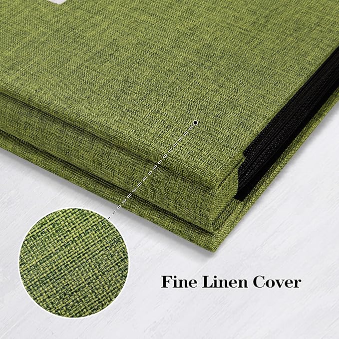 Mublalbum Photo Album 4x6 1000 Photos Linen Cover Large Picture Book Holds Horizontal and Vertical Pockets for Wedding Family Anniversary and Baby (Green)