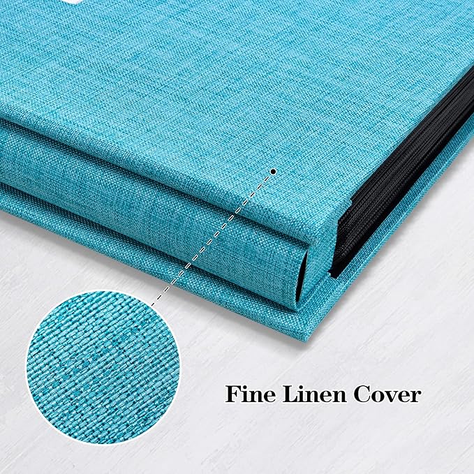 Mublalbum Photo Album 4x6 1000 Photos Linen Cover Large Picture Book Holds Horizontal and Vertical Pockets for Wedding Family Anniversary and Baby (Blue)