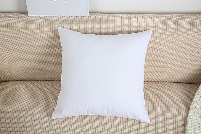 TangDepot Set of 2 Handmade Decorative Solid 100% Cotton Canvas Throw Pillow Covers/Cushion Covers, 45 Colors Available - (18"x18" 2 Pieces, White)