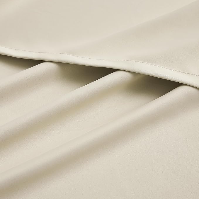 DUALIFE Buttercream Beige Curtains 63 Inch Length Blackout Window Drapes for Bedroom 2 Panel Sets Pair Grommet Top Room Darkening Winodw Curtain Panels for Living Room 52x63 Inches Long