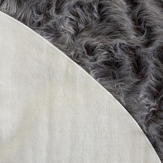 SAFAVIEH Faux Sheep Skin Collection Runner Rug - 2'6" x 6', Grey, Silken Glam Design, Non-Shedding & Easy Care, 2.35-inch Thick Ideal for High Traffic Areas in Living Room, Bedroom (FSS115D)