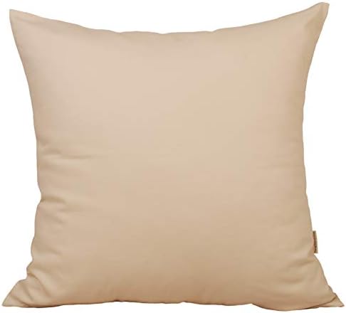 TangDepot Handmade Decorative Solid 100% Cotton Canvas Throw Pillow Covers/Pillow Shams, (28" x28" , Cream, 1 Count (Pack of 1))