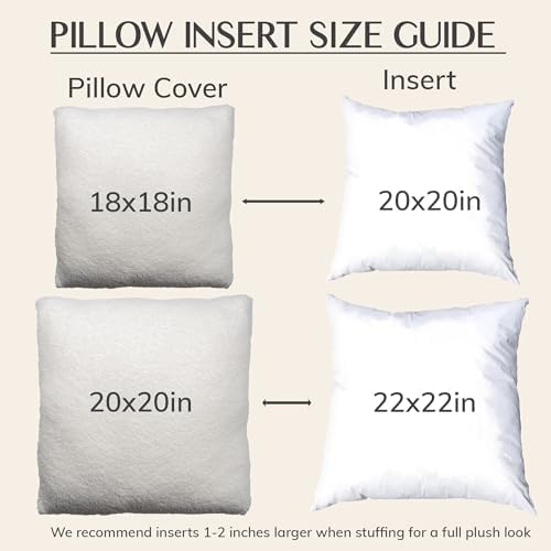 SAMIAH LUXE Cream Teddy Boucle Pillow Covers 18x18 2pcs for Home Living Room Decor, Sherpa Textured Decorative Throw Pillow Covers for Boho Decor, Square Throw Cushion Euro Shams for Modern Farmhouse