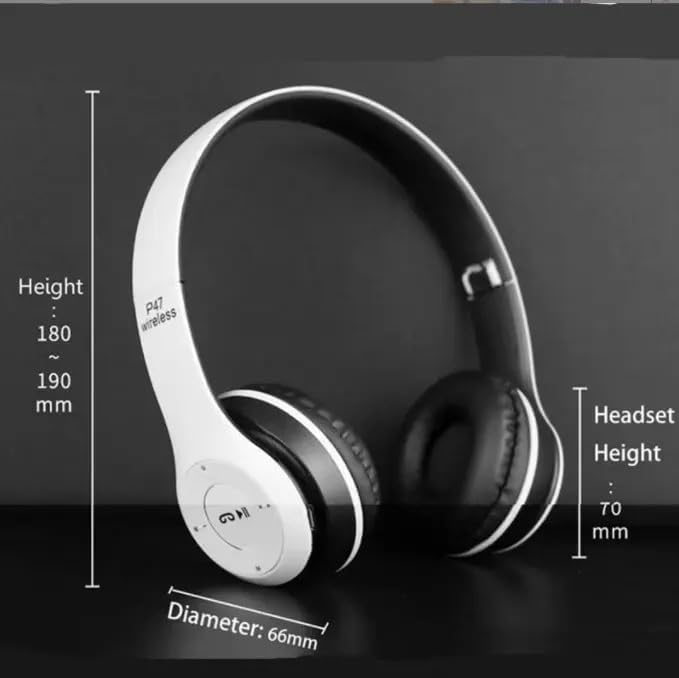 Generic Wireless Bluetooth Over-Ear Headphones, Hybrid Noise Cancelling, HiFi Stereo, Foldable, Lightweight, Deep Bass