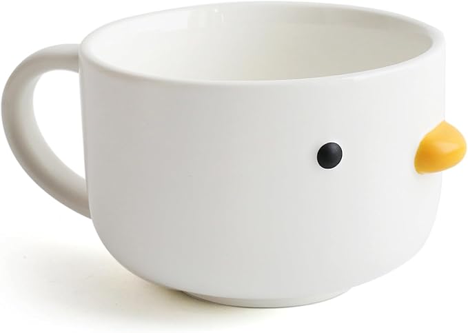 PURROOM Cute Duck Coffee Mug, 8 oz Latte Cup, Handmade Glaze Small Coffee Cup, Safety Ceramic Milk Mugs. Best Gifts For Coffee Lover.