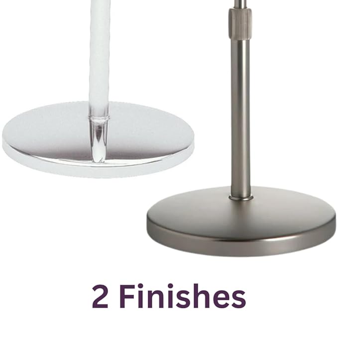 JERDON Two-Sided Tabletop Makeup Vanity Mirror - 5X-1X Magnification & Swivel Design - 9-Inch Diameter Mirror with Adjustable Height - Polished Chrome Finish - Model JP4045C