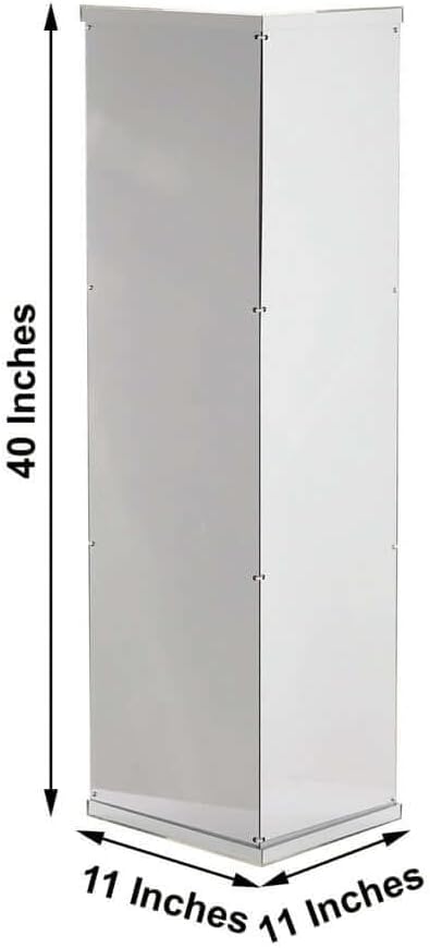 Efavormart 40" Silver Mirror Finish Wedding Decor Ideas - Clear Display Box with Interchangeable Lid and Base - Perfect for Centerpiece Display in Weddings, Baby Showers, Parties