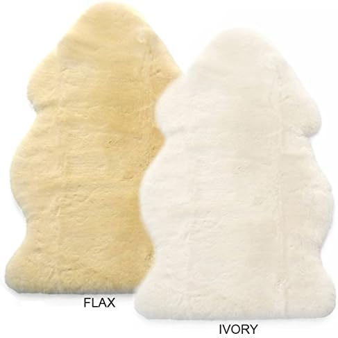 Woolino Sheepskin Luxuriously Soft Fluffy Rug for Bedroom, 100% Natural Australian Merino Wool Lambskin Baby Carpet - Flax