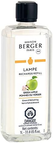 MAISON BERGER - Green Apple - Lampe Berger Fragrance Refill for Home Fragrance Oil Diffuser - Air Freshener - 33.8 Fluid Ounces - 1 Liter