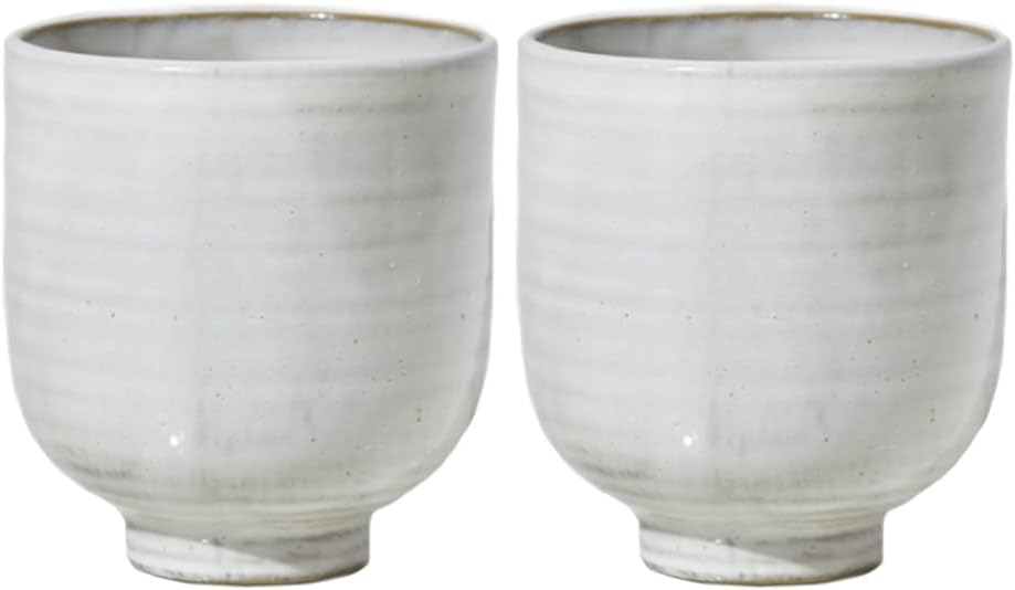 Serene Spaces Living Small Glazed Ceramic Pedestal Bowl, Set of 2- Centerpiece for Vintage Weddings, Events, Measures 4.25" Tall and 4" Diameter