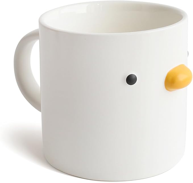 PURROOM Cute Duck Coffee Mug, Handmade Glaze Chick Cup, Safety Ceramic Milk Latte Mugs, 14 oz Cute Tea Cup. Best Gifts For Coffee & Mug Collector.