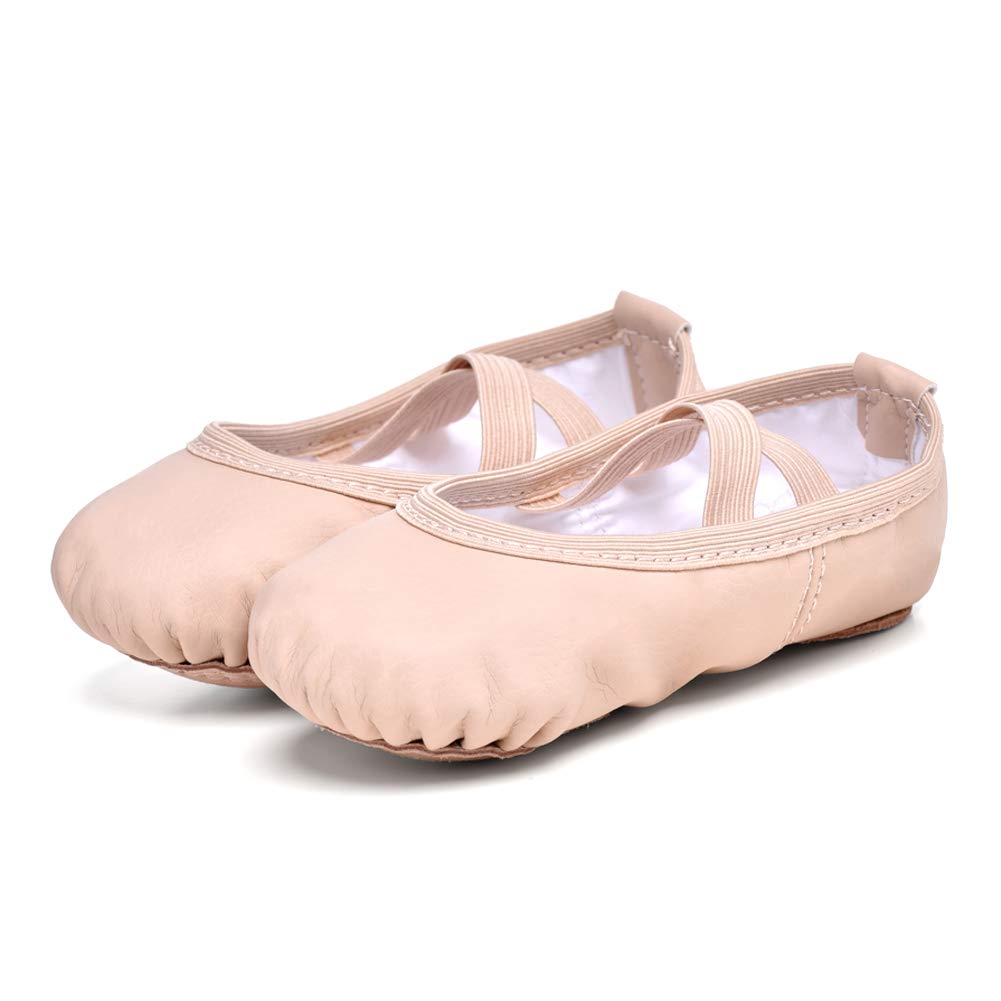 Stelle Ballet Shoes for Girls Toddler Ballet Slippers Soft Leather Boys Dance Shoes for Toddler/Little Kid/Big Kid(Ballet Pink, 6MT)