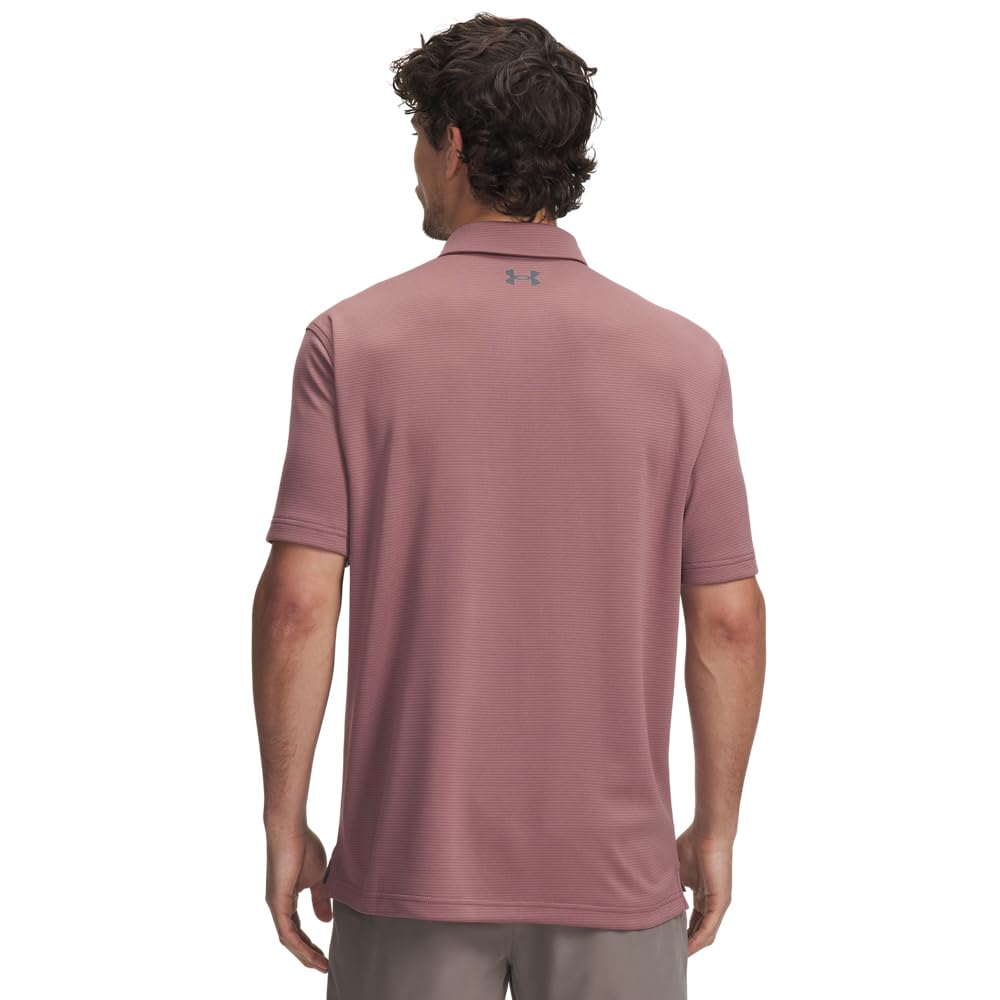 Under Armour Men's Tech Golf Polo, (651) Maroon Mist / / Pitch Gray, Medium Tall