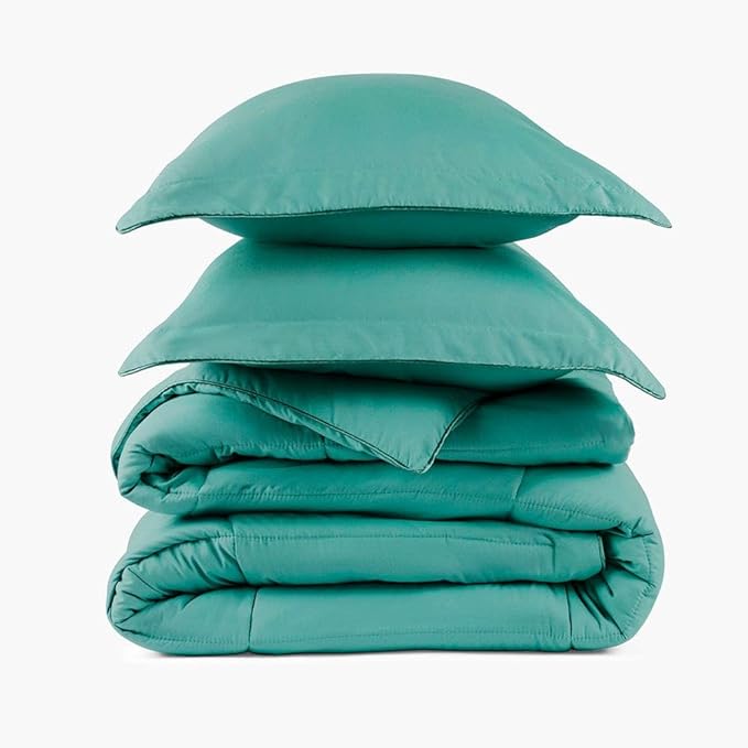 PeachSkinSheets Night Sweats: The Original 1500TC Soft Super Twin/XL Twin Oversized Comforter Set The Real Teal