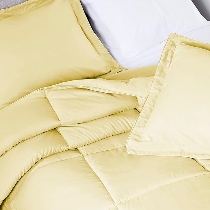 PeachSkinSheets Night Sweats: The Original 1500TC Soft Super Twin/XL Twin Oversized Comforter Set Buttercream