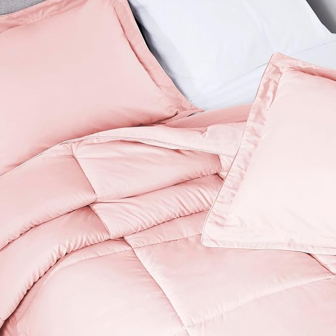 PeachSkinSheets Night Sweats: The Original 1500TC Soft Super Twin/XL Twin Oversized Comforter Set Cotton Candy Pink
