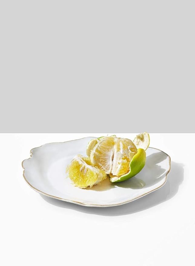 Serene Spaces Living Set of 2 Medium Free-Form Edge Glazed Ceramic Plate- Dinnerware for Vintage Weddings, Events, Measures 9" Long, 8" Wide and 1" Tall