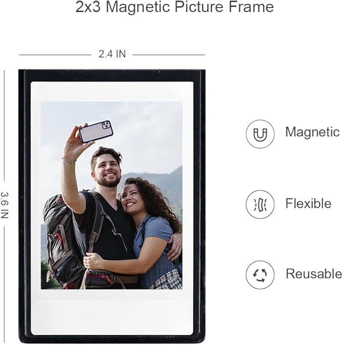 Orga'Neat 2x3 Magnetic Photo Frame Refrigerator for Fujifilm Instax Mini Instant Film, Magnet Picture Frames for Fridge Small Picture Holder for 8.6cm*5.4cm Picture -15 Pack