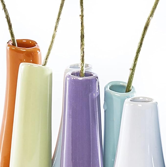 Chive - Pooley 2, Ceramic Flower Vase, 8-Tube Shape (Orange)