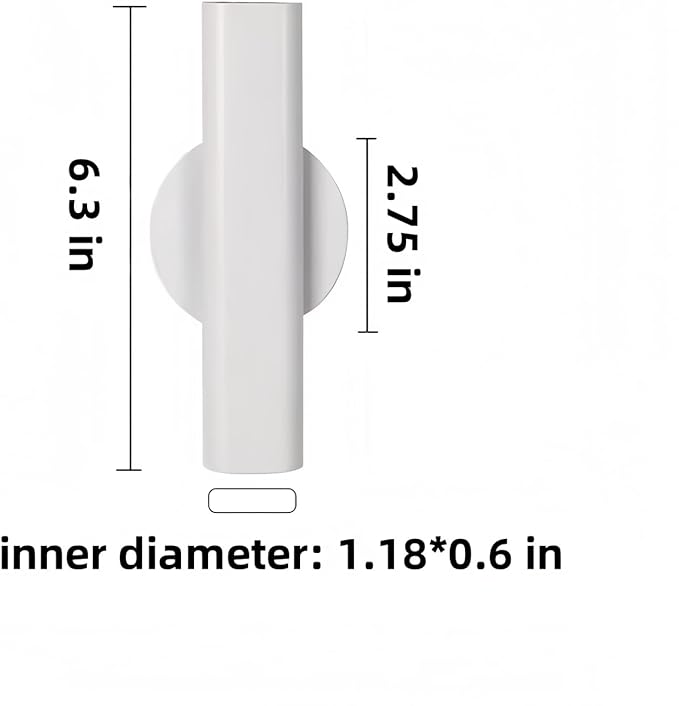 Self Adhesive Wall Vase Metal Tube Decoration Holder Used to Display Dried Flower, Faux Flowers, Fake Flowers, Also Suitable for Cemetery Memorial Decoration (2 Pcs White)