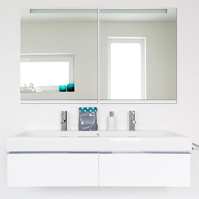 DARENYI A2 Acrylic Mirror Sheet for Wall, 16.5" x 23.2" Large Rectangular Mirror Tiles Frameless Wall Mounted Mirror Self-Adhesive Mirror Stickers for Vanity Bedroom Home Decor