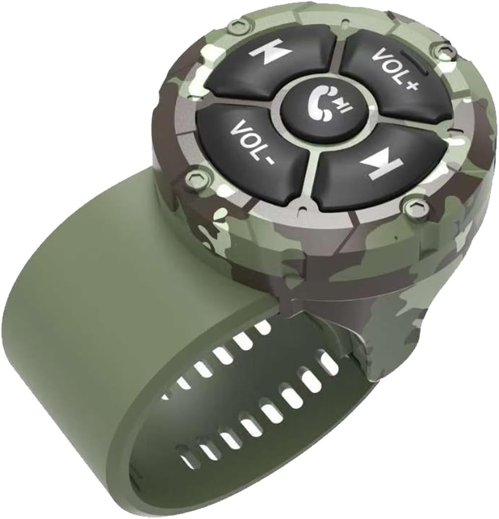 GLOBELEC Wireless Bluetooth Media Remote Button,Adjustable Direction Waterproof Controller,Steering Wheel Control