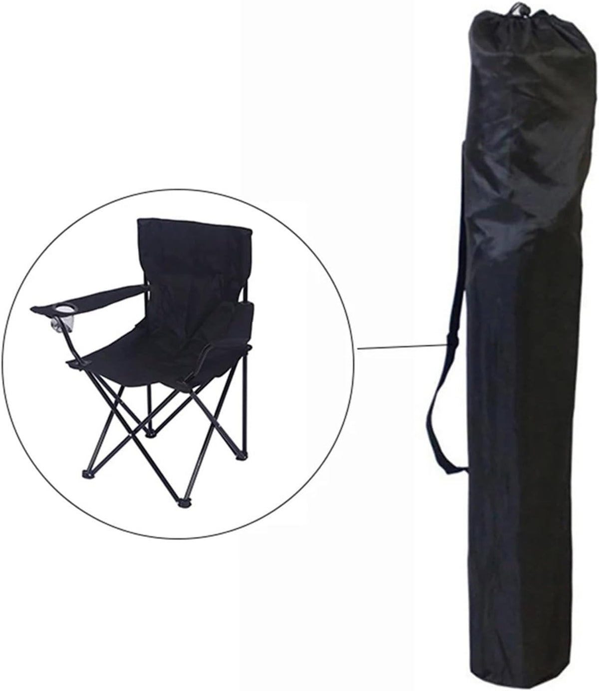 Generic Outdoor Folding Chair Carrying Bag, Portable Drawstring Storage Nylon Replacement Carry Bag for Camping