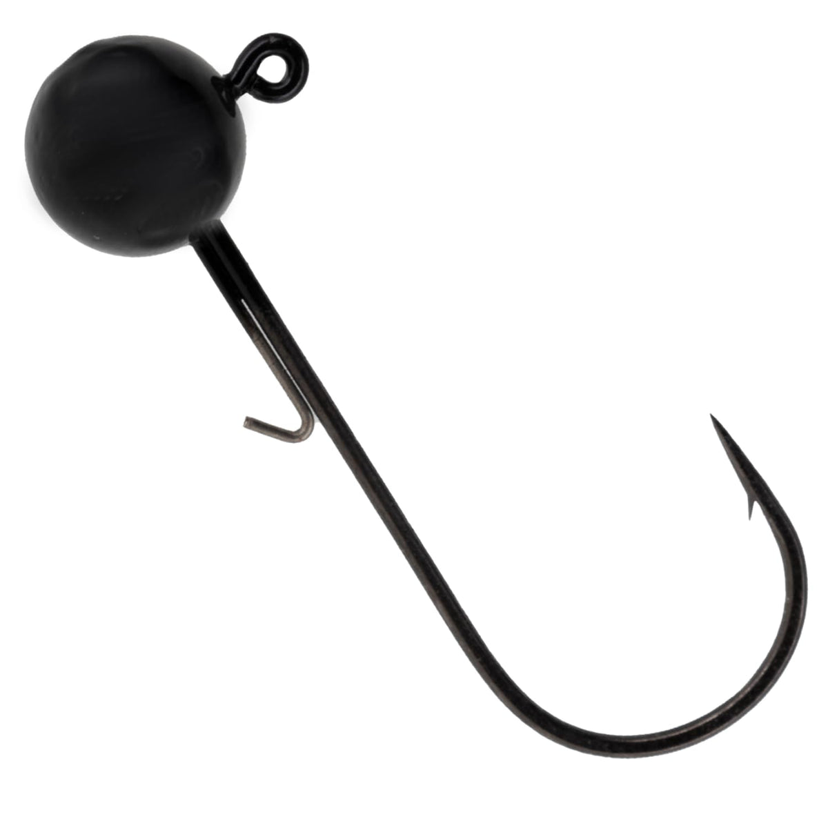 Reaction Tackle Ball Jig Heads - Round Head Jigs for Bass, Walleye, Crappie and Panfish - Soft Plastic Jig Heads for Freshwater and Saltwater - 1/4 Oz - 2/0 Hook Black (10-Pack)