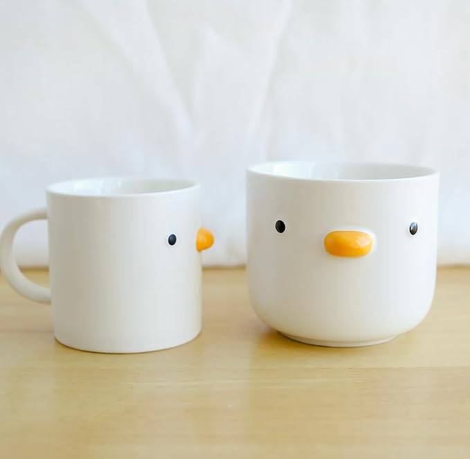 PURROOM Cute Duck Coffee Mug, Handmade Glaze Chick Cup, Safety Ceramic Milk Latte Mugs, 14 oz Cute Tea Cup. Best Gifts For Coffee & Mug Collector.